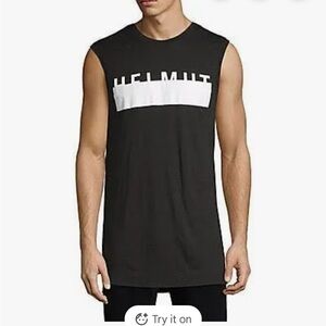 Helmut Lang Black and White Graphic Tank Top